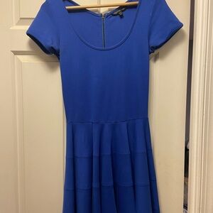 Felicity & Coco Blue Fit and Flare Mini Dress Short Sleeve